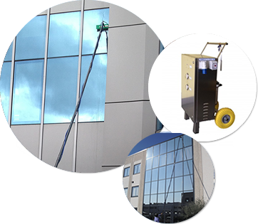 Telescopic systems for outdoor window cleaning